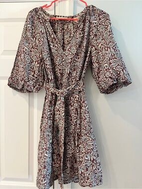 Mango XS Floral tie dress